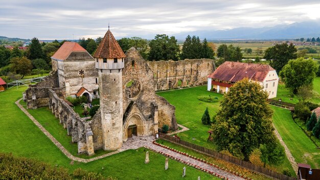 Vista aerea del drone della cittadella di Alba Carolina in AlbaIulia Romania