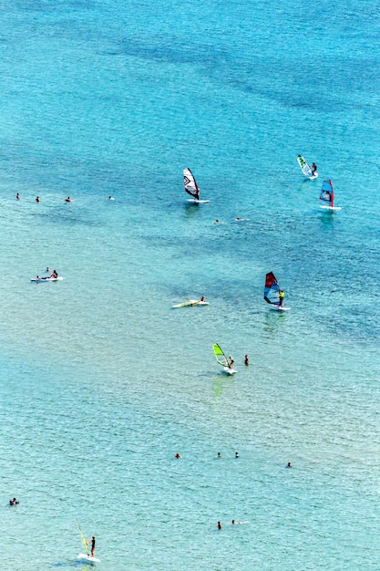 Vista aerea del drone della costa del Mar Ionio di Zante, Grecia