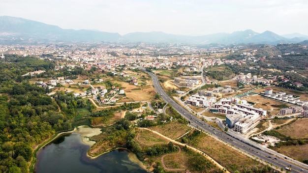 Vista aerea del drone di Tirana Albania