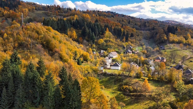 Vista aerea del drone di Viseu de Sus, Romania