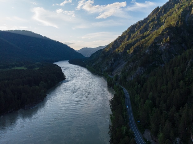 Vista aerea del fiume Katun