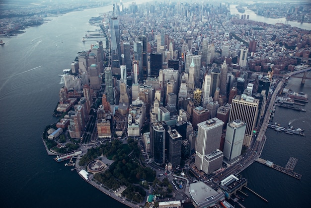 Vista aerea del fuco di New York City