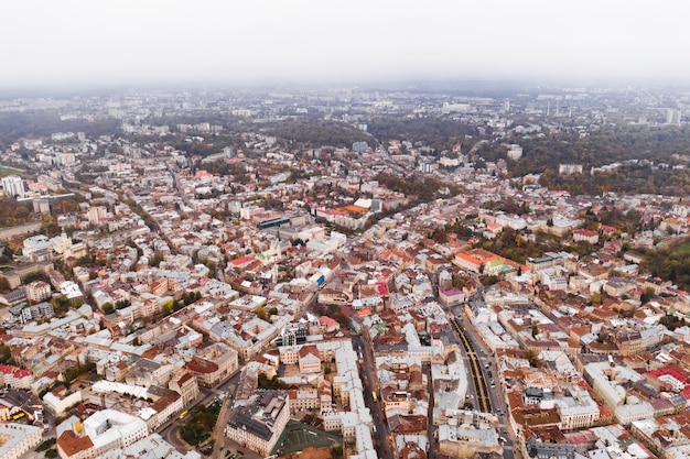 Vista aerea del municipio della città di Lviv in Ucraina, Europa.