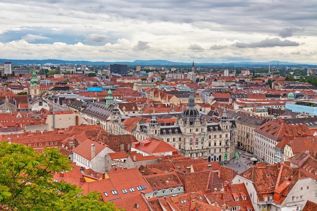 Vista aerea del municipio di Graz