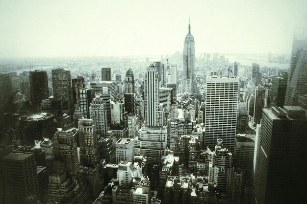 Vista aerea del paesaggio cittadino con l'Empire State Building