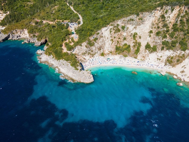 Vista aerea del paesaggio dell'isola di Lefkada in Grecia