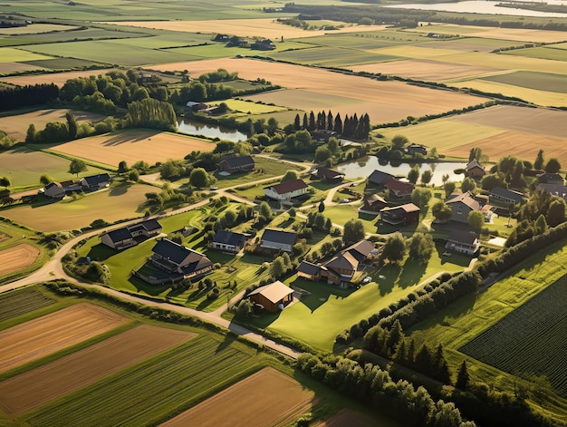 Vista aerea del paesaggio rurale spagnolo