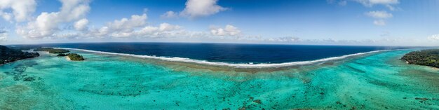 Vista aerea del paradiso tropicale della Polinesia Cook Island