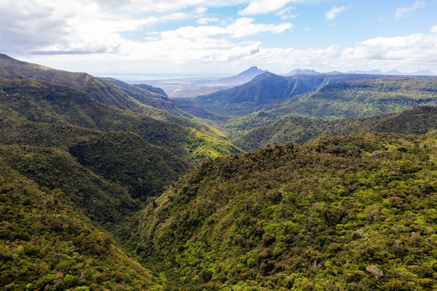 Vista aerea del Parco Nazionale Black River Gorges a Mauritius