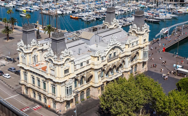 Vista aerea del porto Vell di Barcellona