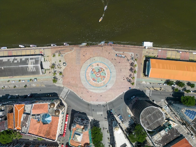 Vista aerea del vecchio punto di riferimento ground zero nella città di Recife, Pernambuco, Brasile