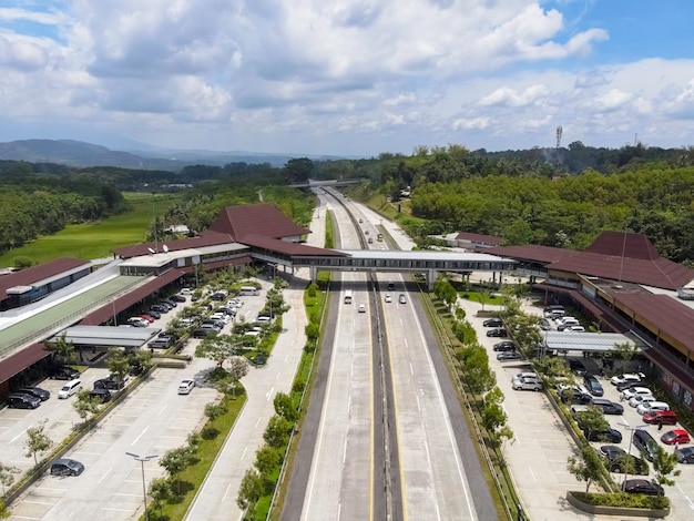 Vista aerea dell'area di sosta di Pendopo 456 Salatiga Semarang Indonesia ottobre 2022