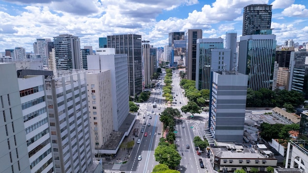 Vista aerea dell'Avenida Brigadeiro Faria Lima Itaim Bibi Edifici commerciali iconici sullo sfondo