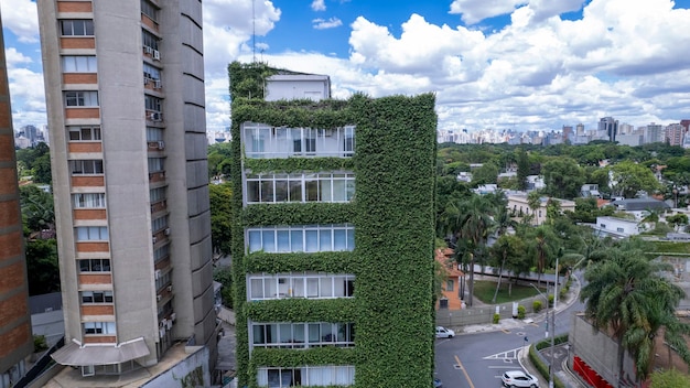 Vista aerea dell'Avenida Brigadeiro Faria Lima Itaim Bibi Edifici commerciali iconici sullo sfondo