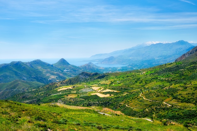 Vista aerea dell'isola di Creta in Grecia