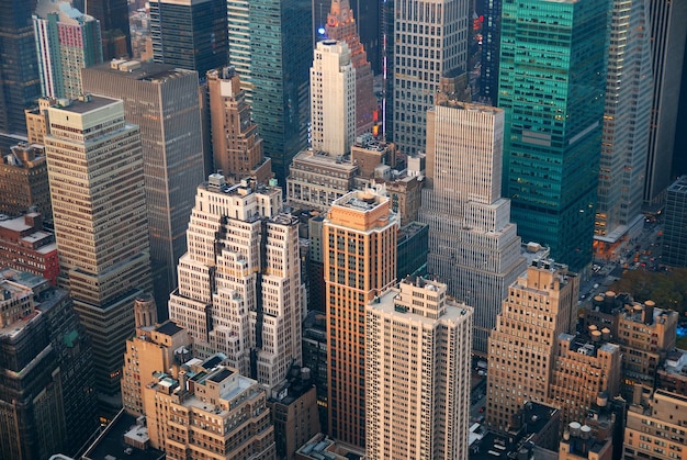 Vista aerea dell'orizzonte di Manhattan di New York City
