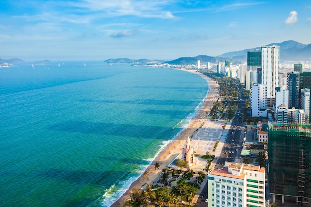 Vista aerea dell'orizzonte di Nha Trang