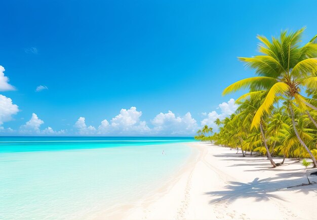 Vista aerea della bellissima spiaggia tropicale di sabbia bianca con schiuma d'onda e mare trasparente