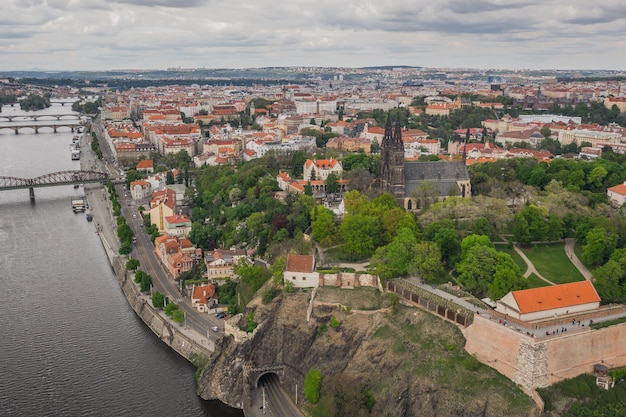 Vista aerea della Cattedrale di San Pietro e Paolo, Vysehrad, Praga