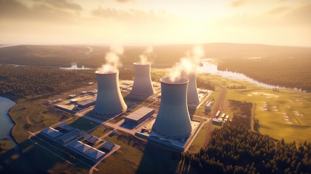 Vista aerea della centrale nucleare