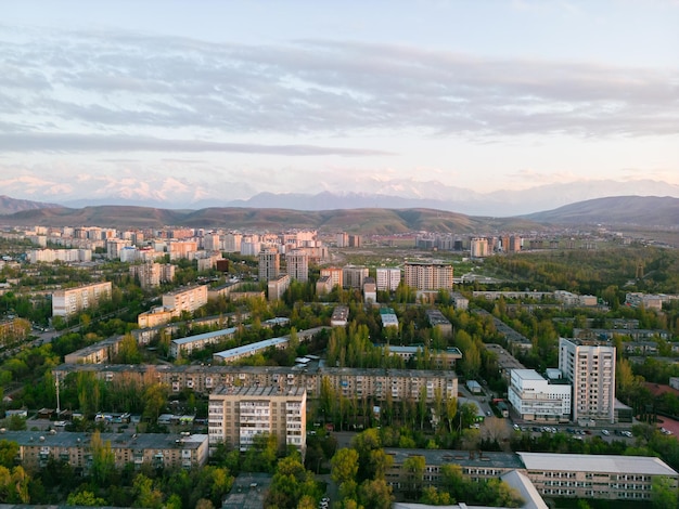 Vista aerea della città di Bishkek Kirghizistan