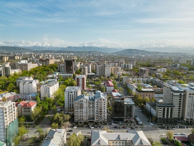 Vista aerea della città di Bishkek Kirghizistan