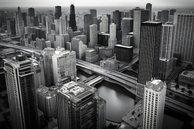 Vista aerea della città di Chicago