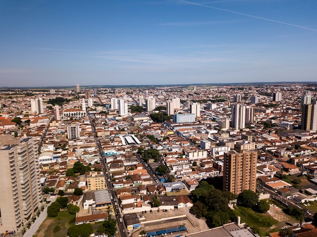 Vista aerea della città di Franca, stato di San Paolo. Brasile.