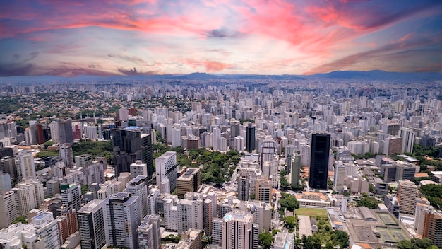 Vista aerea della città di Sao Paulo SP Brasile quartiere Bela Vista nel centro della città