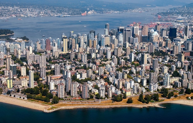 Vista aerea della città di Vancouver British Columbia Canada