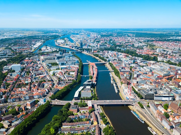 Vista aerea della città vecchia di Brema