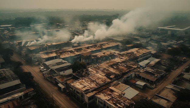 vista aerea della città vista aerea generativa AI