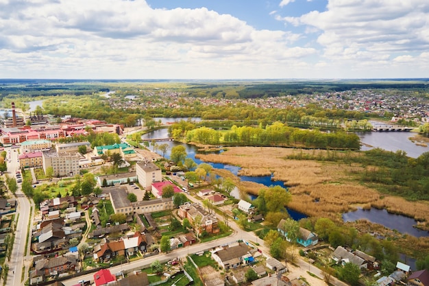 Vista aerea della cittadina dobrush bielorussia