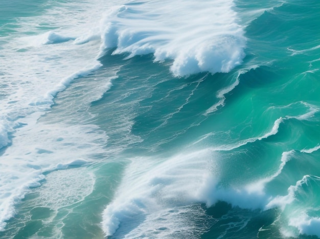 Vista aerea della Coastal Symphony delle onde del mare che si schiantano sulle rive rocciose