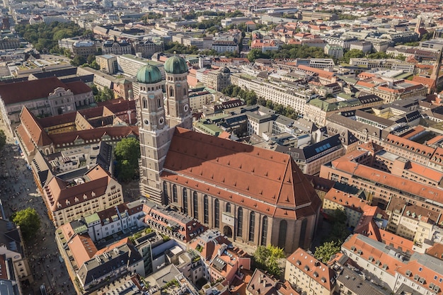 Vista aerea della Frauenkirche a Monaco di Baviera, Germany