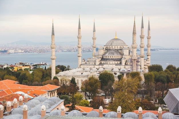 Vista aerea della Moschea Blu a Istanbul