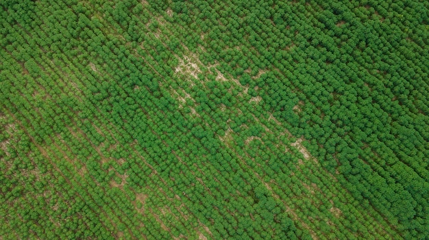 Vista aerea della piantagione di manioca