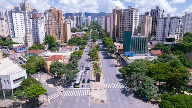 Vista aerea della regione centrale di Belo Horizonte Minas Gerais Brasile Edifici commerciali su Avenida Afonso Pena