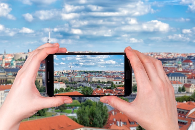 Vista aerea della repubblica Ceca della città di Praga