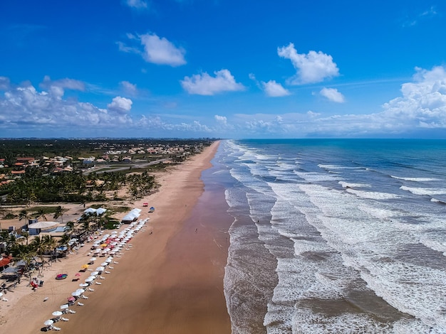 Vista aerea della spiaggia di Refugio ad Aracaju, Sergipe, Brasile