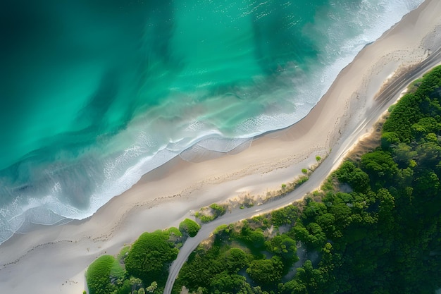 Vista aerea della spiaggia e dell'acqua