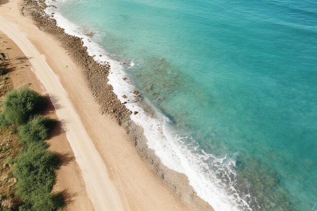 Vista aerea della strada della spiaggia