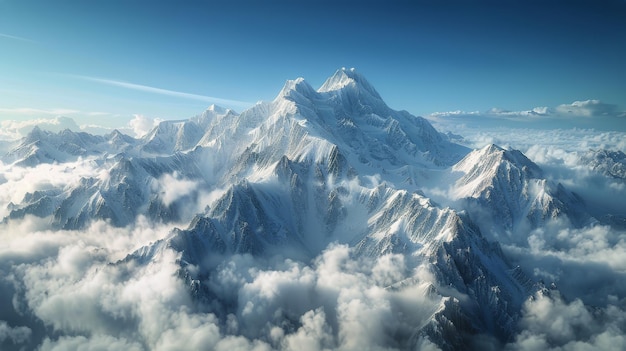 Vista aerea della vetta della montagna