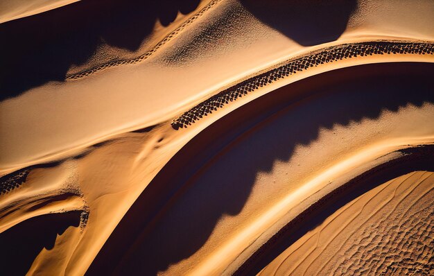 Vista aerea delle dune di sabbia IA generativa