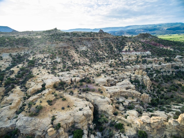 Vista aerea delle montagne a Grand Mesa Scenic Byway vicino a Grand Junction, Colorado.