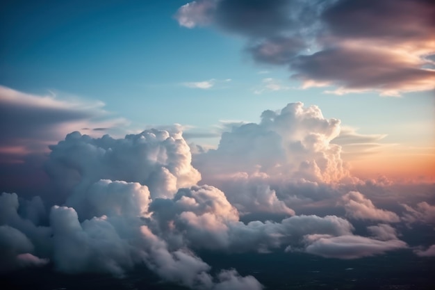 Vista aerea delle nuvole da un aereo