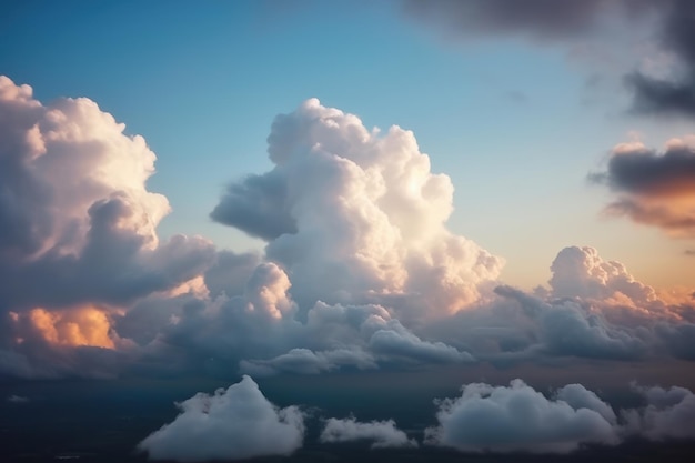 Vista aerea delle nuvole da un aereo