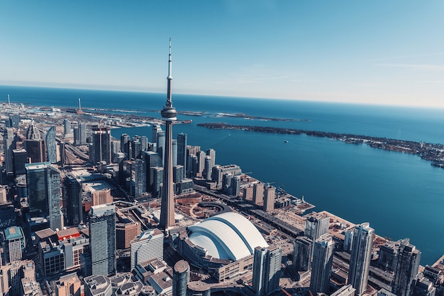 Vista aerea dello skyline della città di Toronto