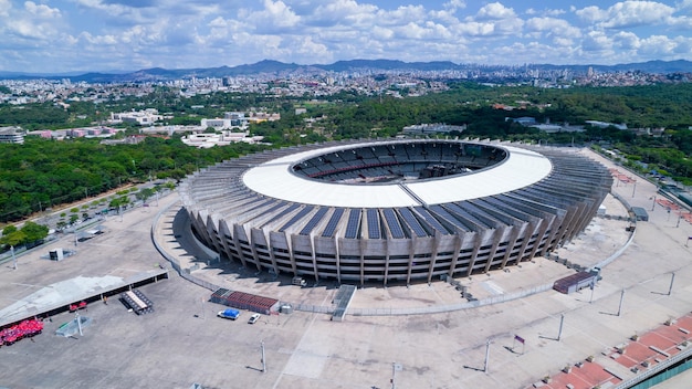 Vista aerea dello stadio di calcio Mineirao a Pampulha Belo Horizonte Brasile