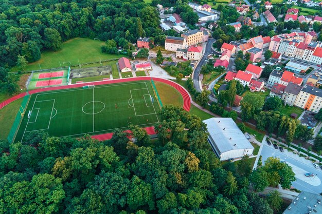 Vista aerea dello stadio di calcio